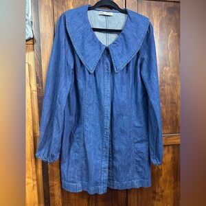 Zara Blue Denim Top
